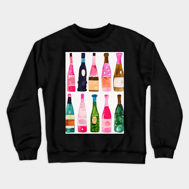 Bottles Pattern Painting Crewneck Sweatshirt by maxcode